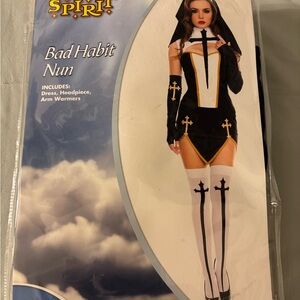 Spirit Bad Habit Nun Costume - Black and White